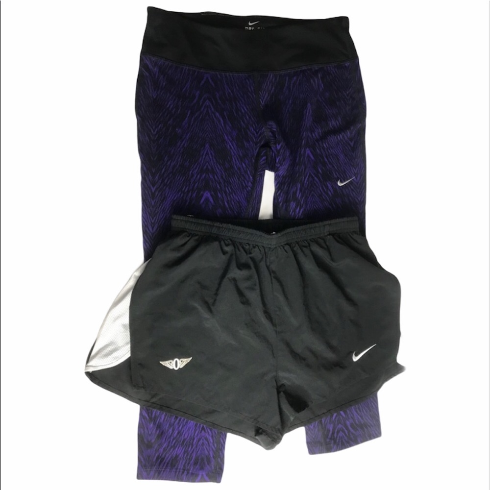 NIKE workout pieces running shorts leggings M